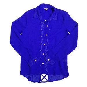 Charlotte Russe Royal Blue Button Up Top